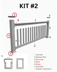 4" White Vinyl Post Sleeve (kit 2)