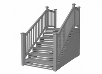 6 ft Stairs Rail Gray Vinyl with Gray square vinyl pickets. (kit 1)
